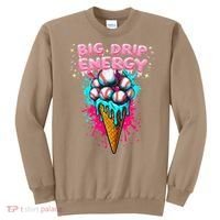 Big Drip Energy Ice Cream Baseball Funny Summer Vibes Sweatshirt thumb 0