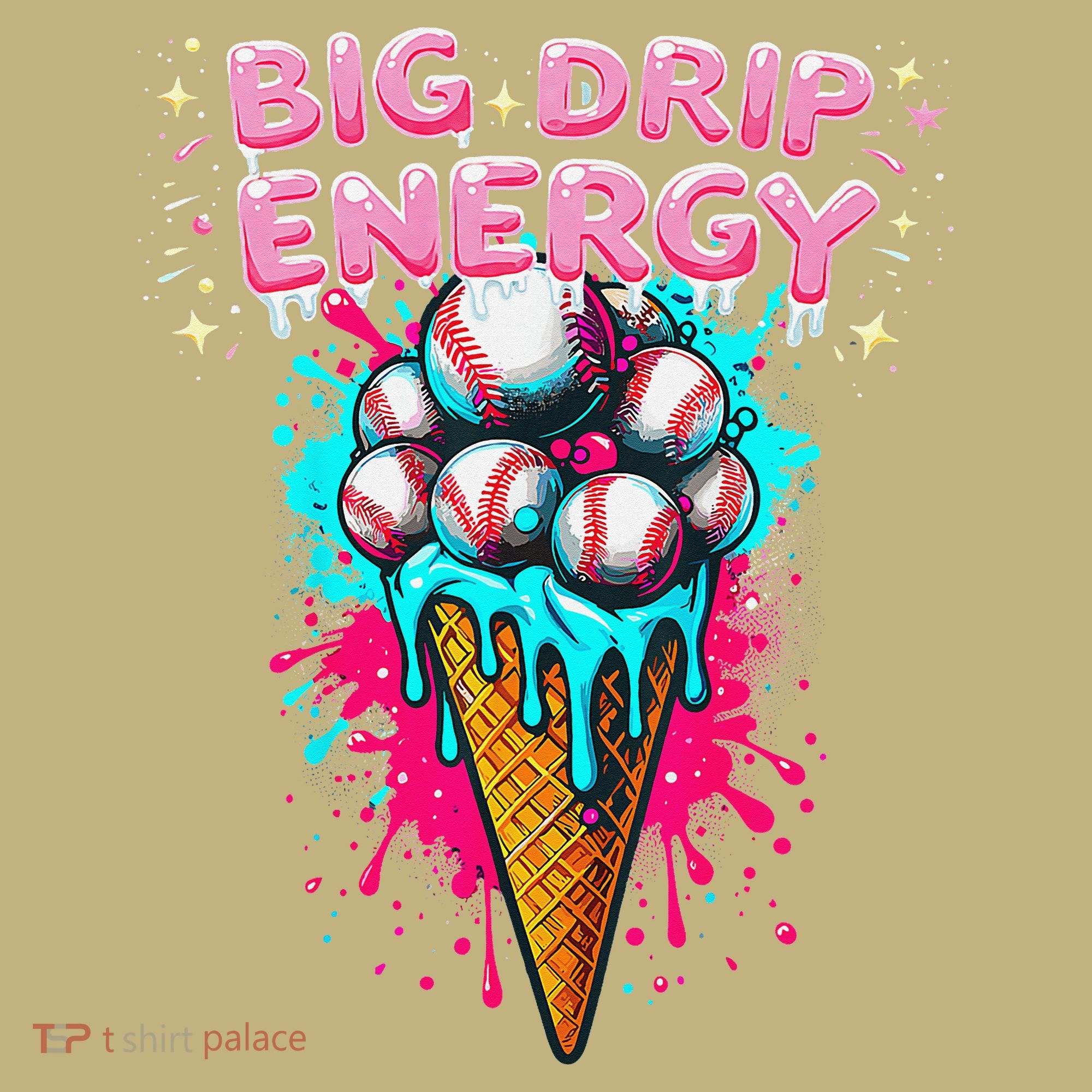 Big Drip Energy Ice Cream Baseball Funny Summer Vibes Sweatshirt