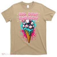 Big Drip Energy Ice Cream Baseball Funny Summer Vibes T-Shirt thumb 0