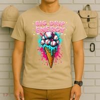 Big Drip Energy Ice Cream Baseball Funny Summer Vibes T-Shirt thumb 6