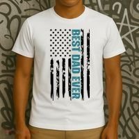 Best Dad Ever American Flag T-Shirt thumb 3