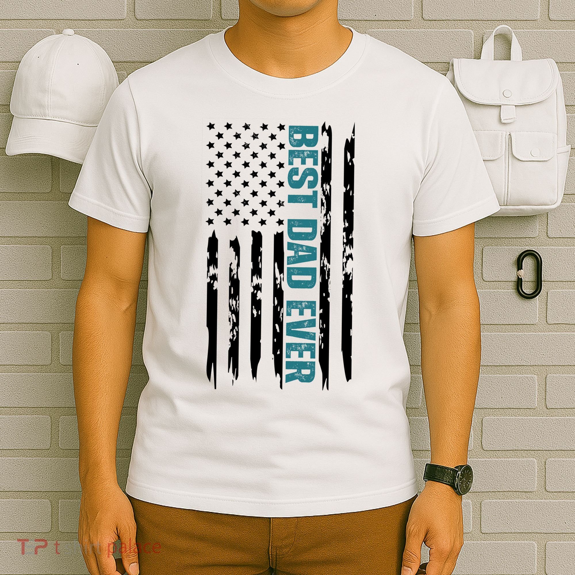 Best Dad Ever American Flag T-Shirt