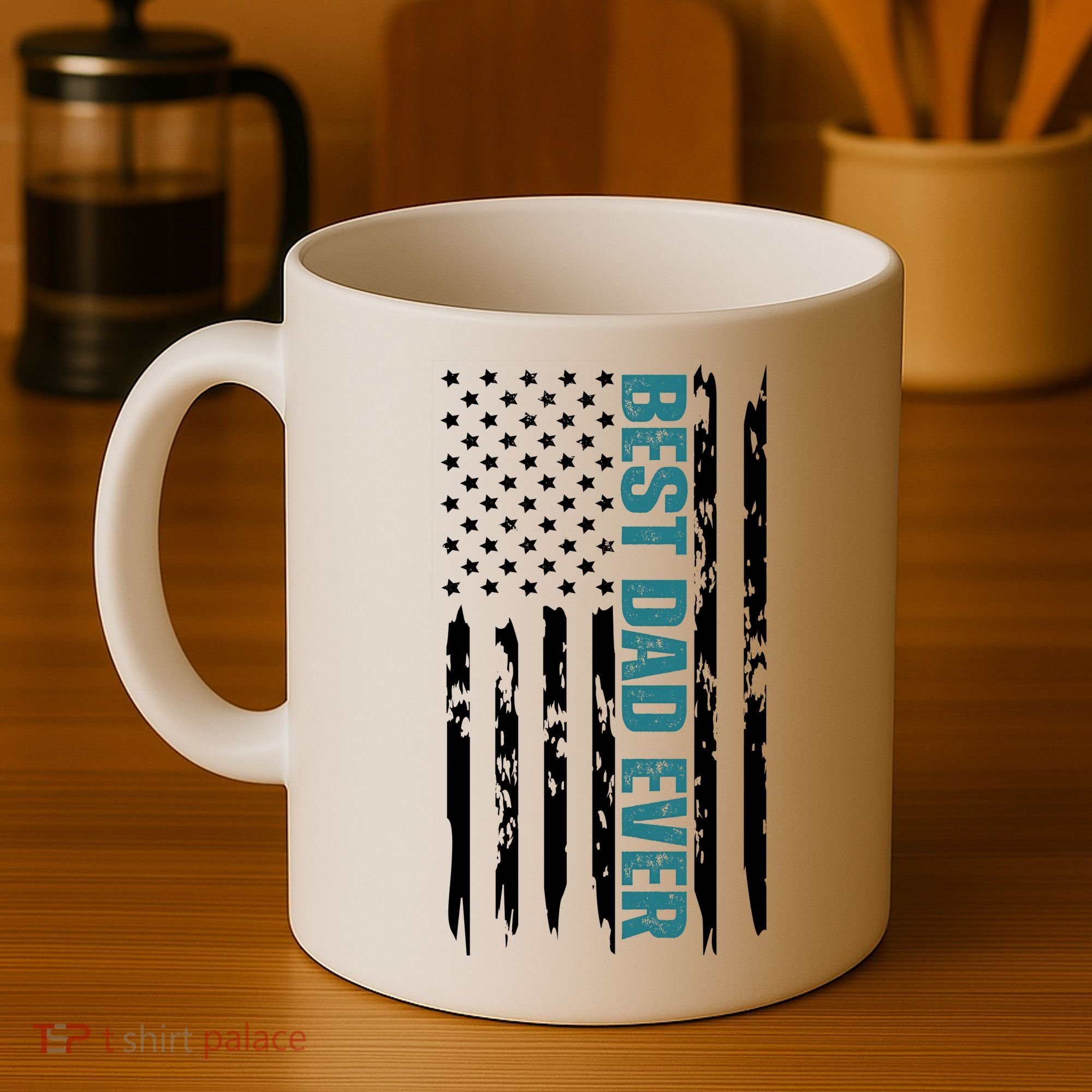 Best Dad Ever American Flag Coffee Mug
