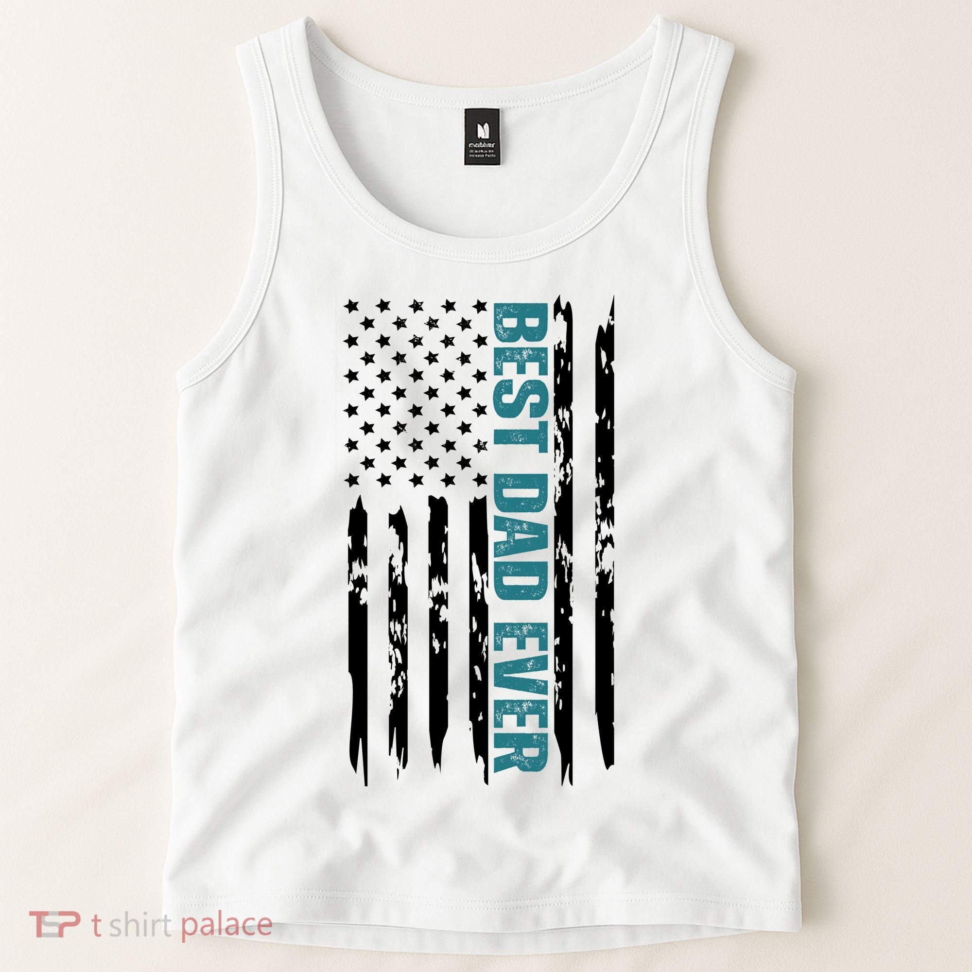 Best Dad Ever American Flag Tank Top