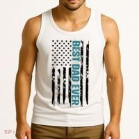 Best Dad Ever American Flag Tank Top thumb 3