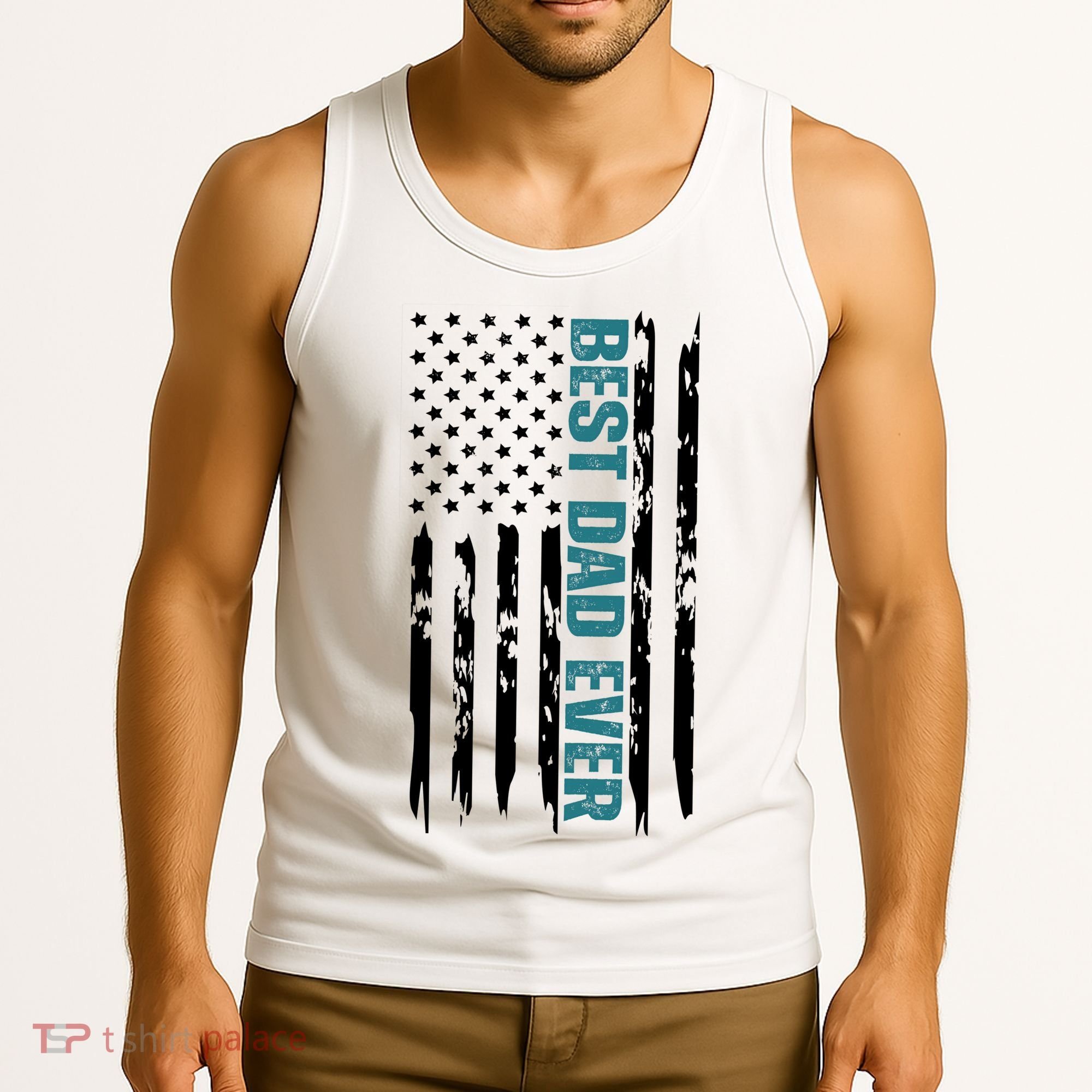 Best Dad Ever American Flag Tank Top
