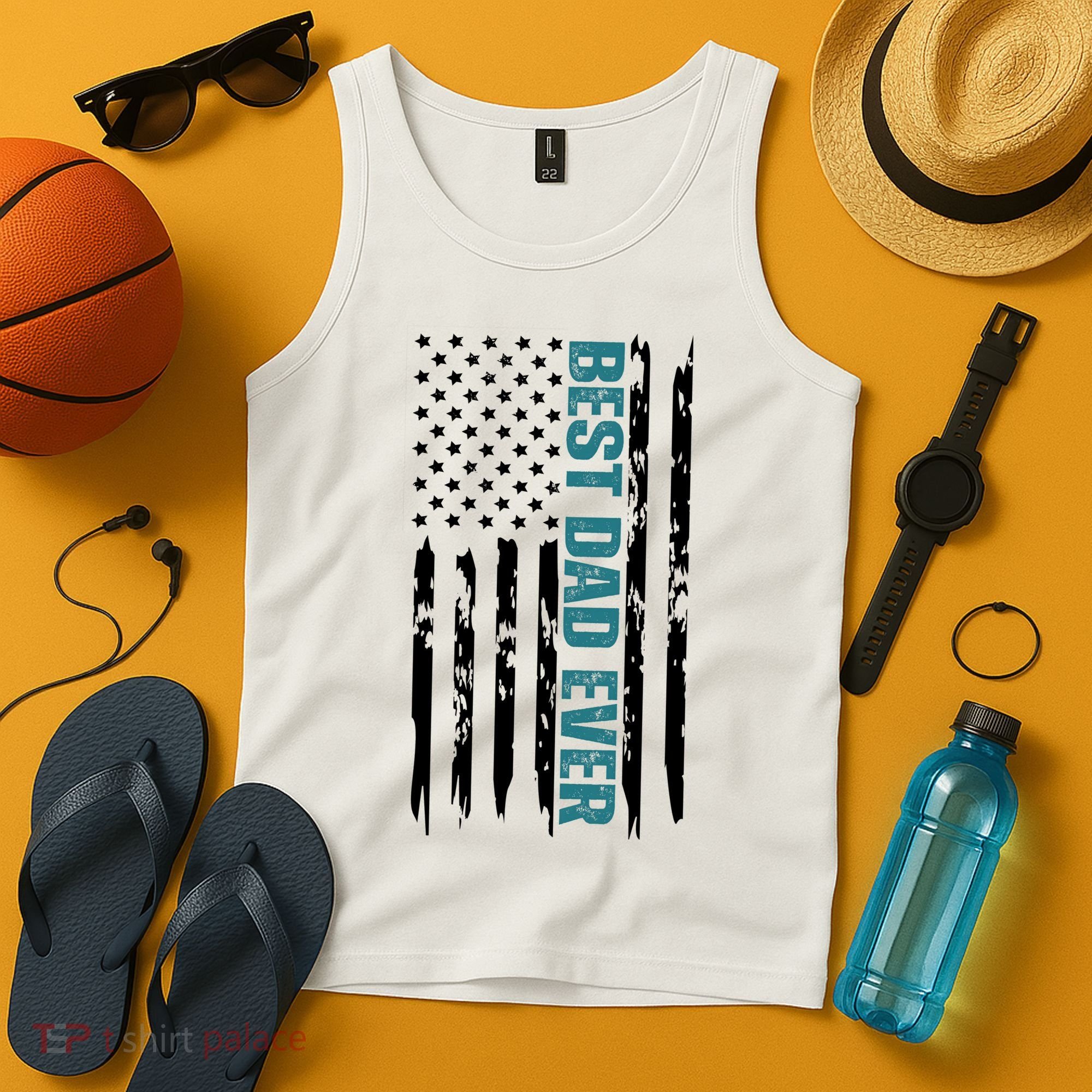 Best Dad Ever American Flag Tank Top
