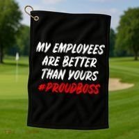Boss Day Employee Appreciation Office Gift Golf Towel thumb 1