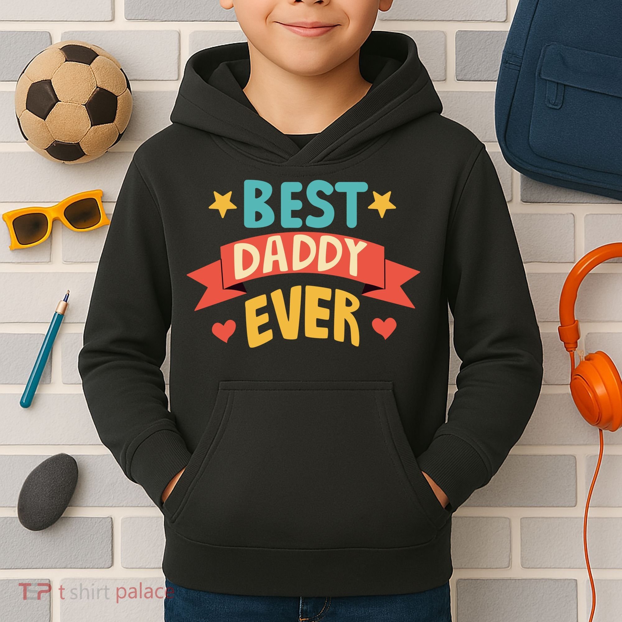 Best Daddy Ever Cute Fathers Day Gift Kids Hoodie