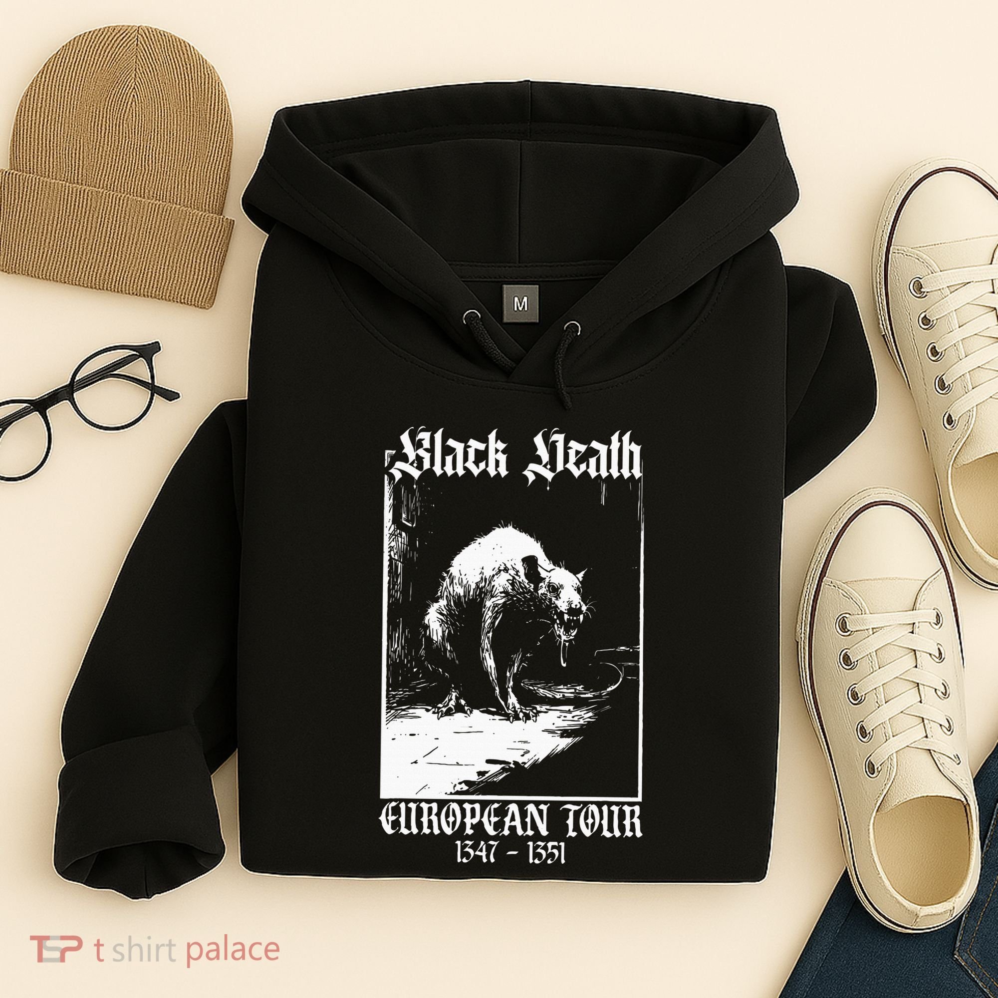 Black Death European Plague Rat Medieval Hoodie
