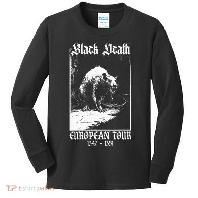 Black Death European Plague Rat Medieval Kids Long Sleeve Shirt