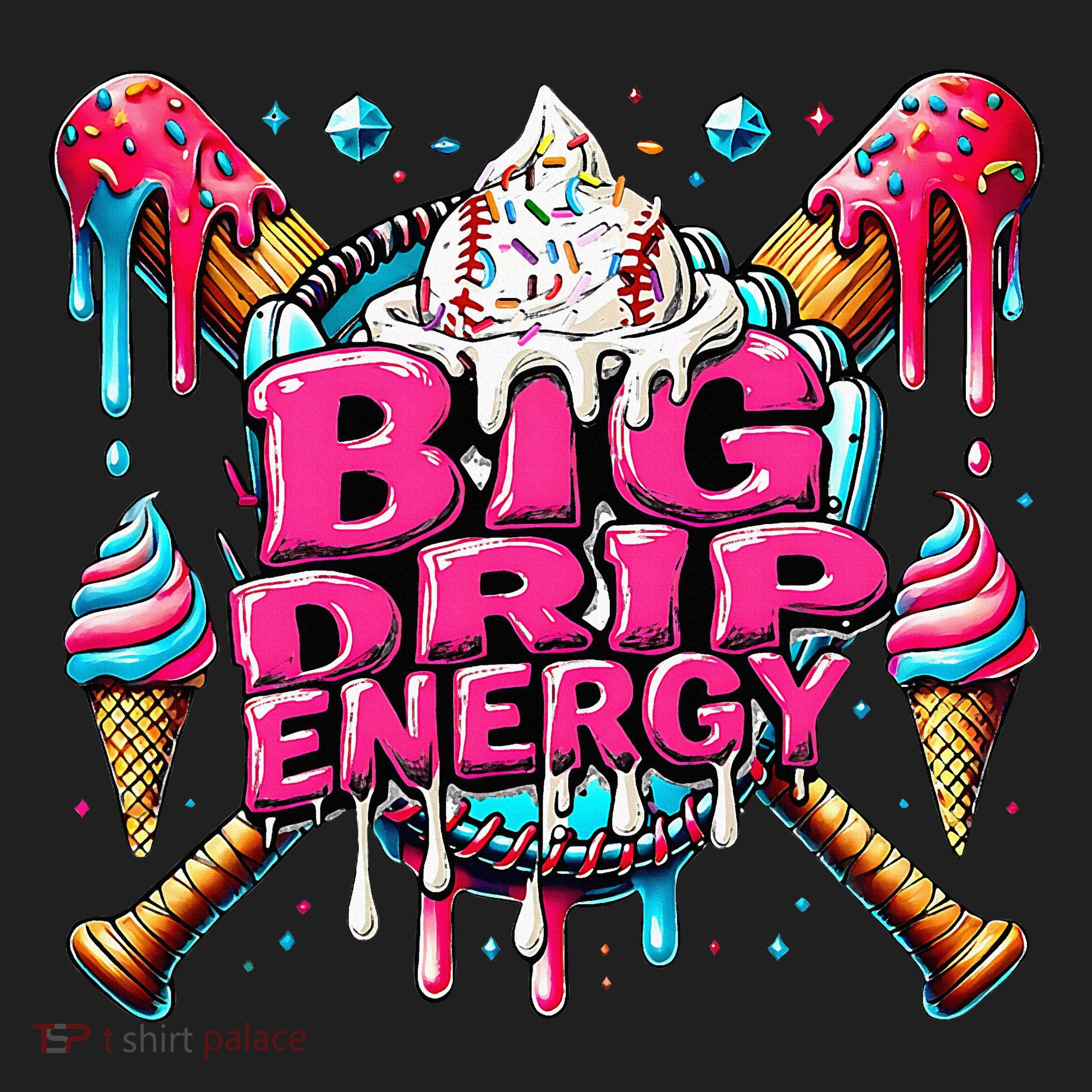Big Drip Energy Baseball Drip Ice Cream Sprinkles Beanie