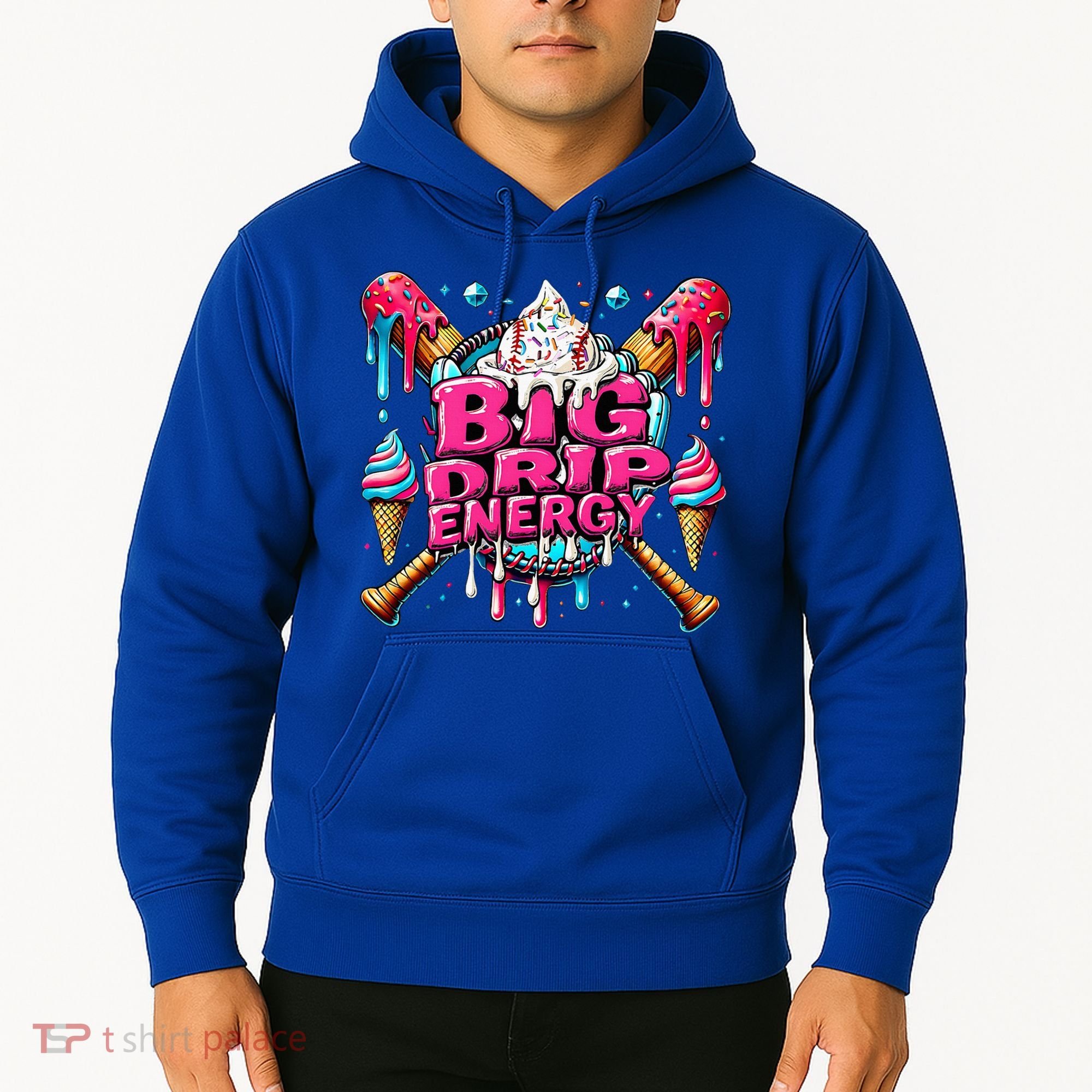 Big Drip Energy Baseball Drip Ice Cream Sprinkles Hoodie