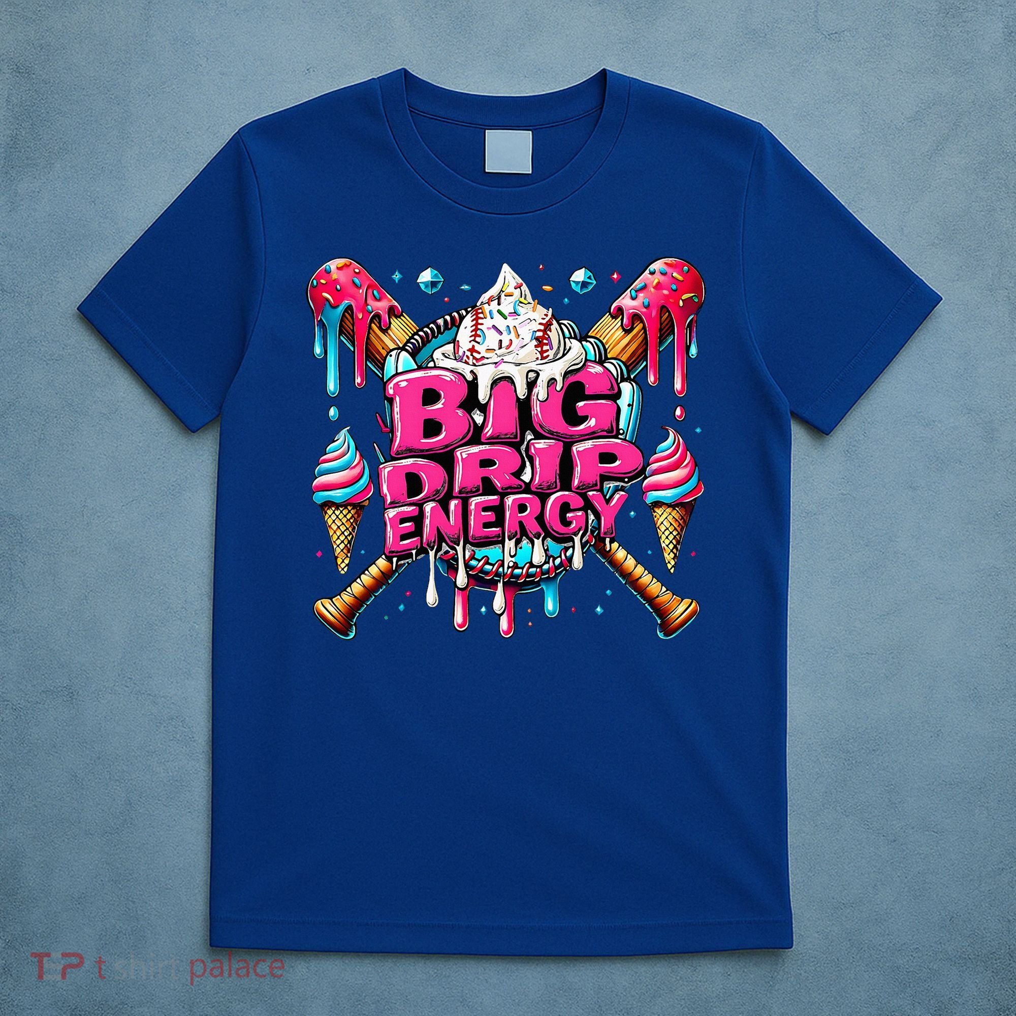 Big Drip Energy Baseball Drip Ice Cream Sprinkles T-Shirt