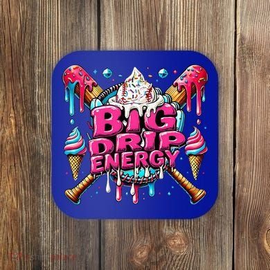 Big Drip Energy Baseball Drip Ice Cream Sprinkles Coaster