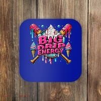 Big Drip Energy Baseball Drip Ice Cream Sprinkles Coaster thumb 0