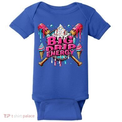 Big Drip Energy Baseball Drip Ice Cream Sprinkles Baby Bodysuit