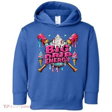 Big Drip Energy Baseball Drip Ice Cream Sprinkles Toddler Hoodie