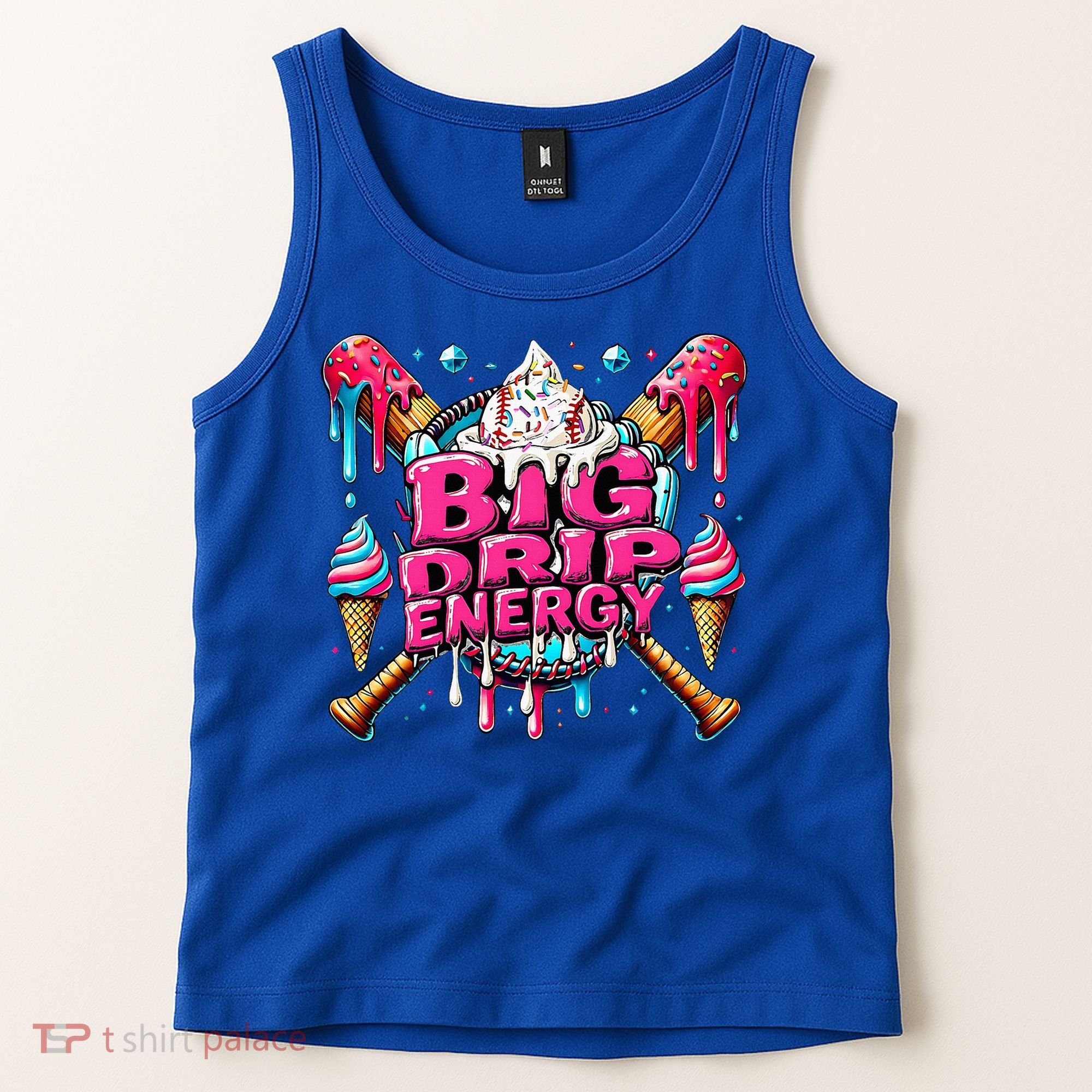 Big Drip Energy Baseball Drip Ice Cream Sprinkles Tank Top