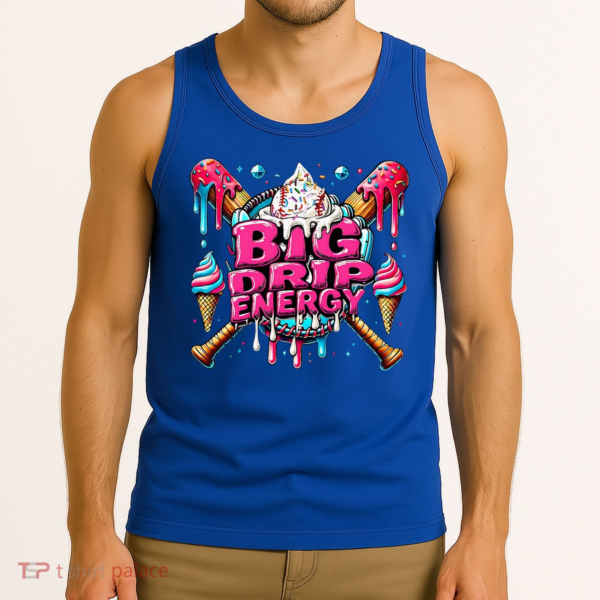 Big Drip Energy Baseball Drip Ice Cream Sprinkles Tank Top
