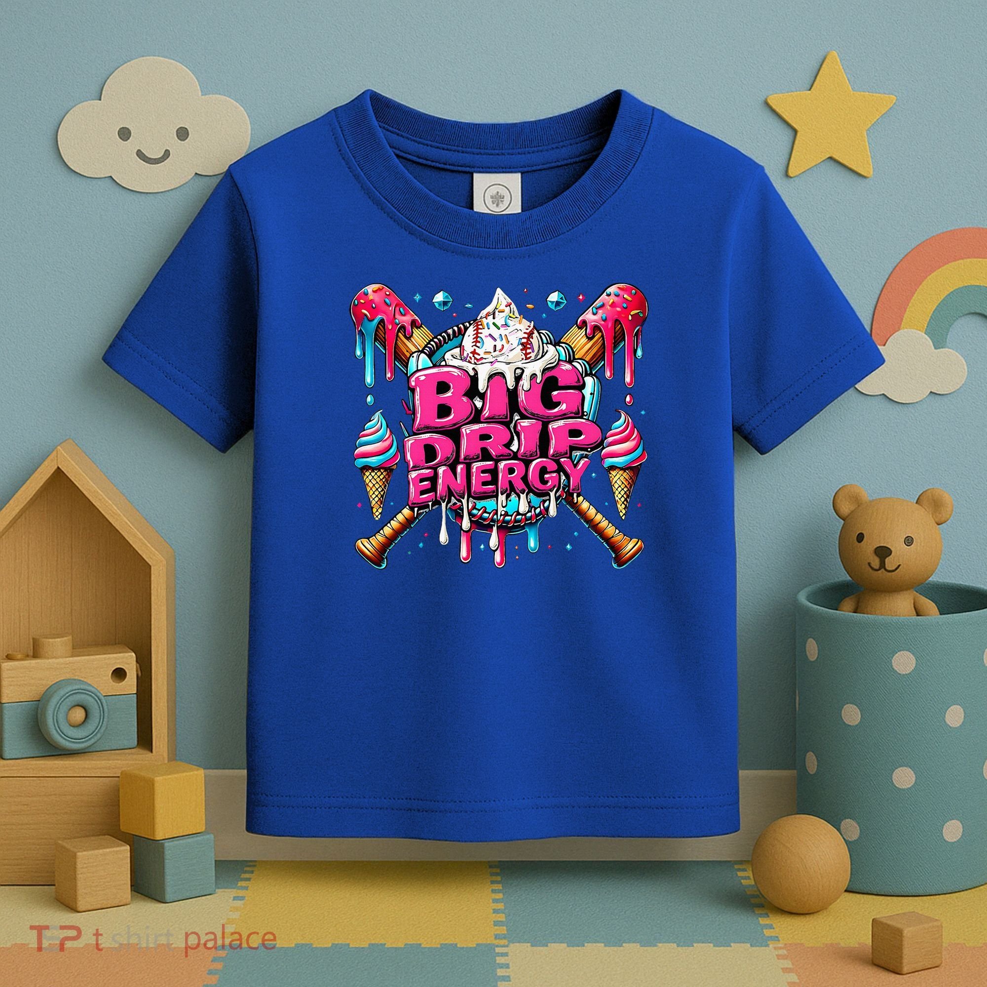 Big Drip Energy Baseball Drip Ice Cream Sprinkles Toddler T-Shirt