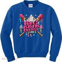 Big Drip Energy Baseball Drip Ice Cream Sprinkles Kids Sweatshirt thumb 0