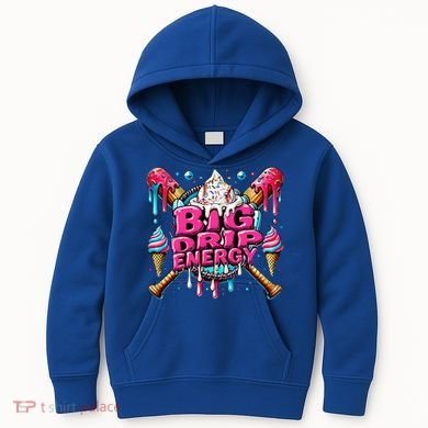 Big Drip Energy Baseball Drip Ice Cream Sprinkles Kids Hoodie