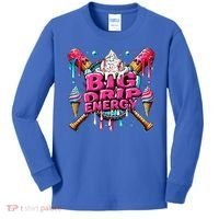 Big Drip Energy Baseball Drip Ice Cream Sprinkles Kids Long Sleeve Shirt thumb 0