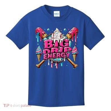 Big Drip Energy Baseball Drip Ice Cream Sprinkles Kids T-Shirt