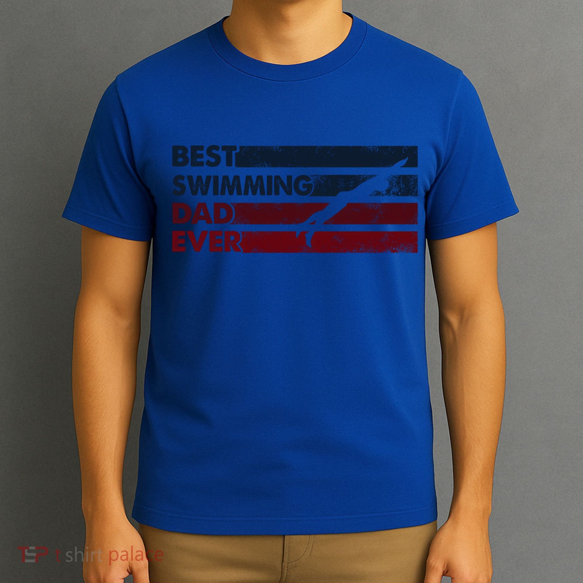 Best Dad Ever Father Vintage Swimming Cool Gift T-Shirt