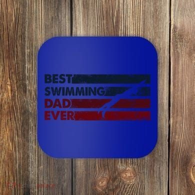 Best Dad Ever Father Vintage Swimming Cool Gift Coaster