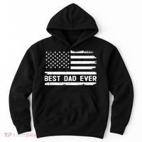 Best Dad Ever With US American Flag Gifts Fathers Day Dad Hoodie thumb 0