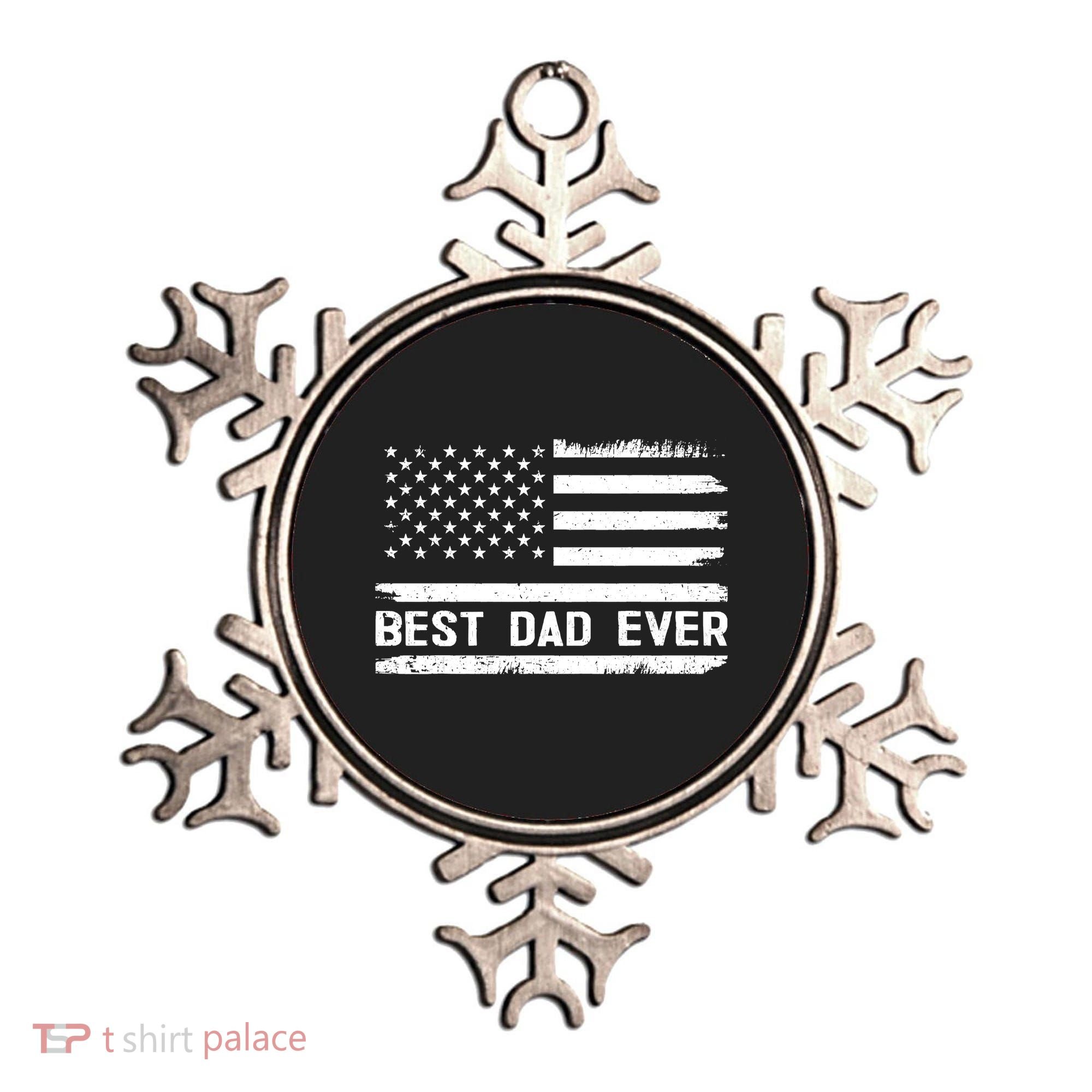 Best Dad Ever With US American Flag Gifts Fathers Day Dad Ornament