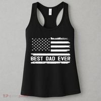 Best Dad Ever With US American Flag Gifts Fathers Day Dad Women's Tank Top thumb 3