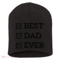 Best Dad Ever Gift For Dad From Daughter Sons Graphic Short Acrylic Beanie thumb 0