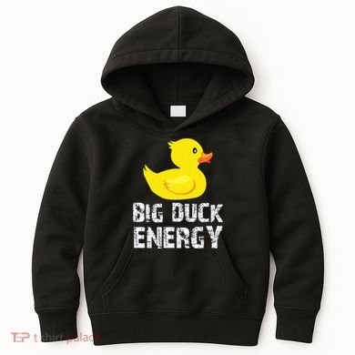 Big Duck Energy Yellow Rubber Duck Design Kids Hoodie