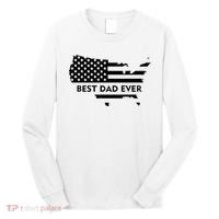 Best Dad Ever Patriot USA Flag Long Sleeve Shirt thumb 0
