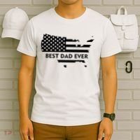 Best Dad Ever Patriot USA Flag T-Shirt thumb 6