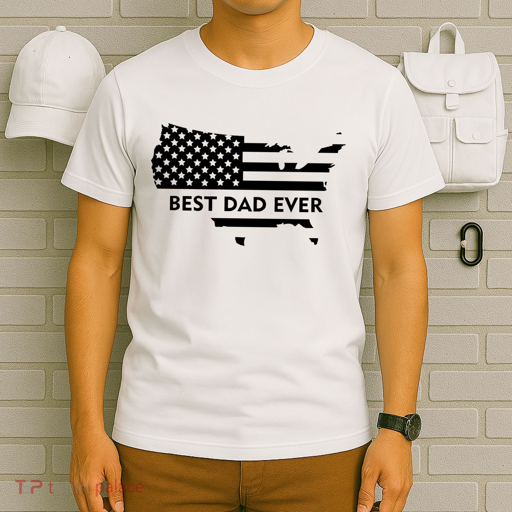 Best Dad Ever Patriot USA Flag T-Shirt