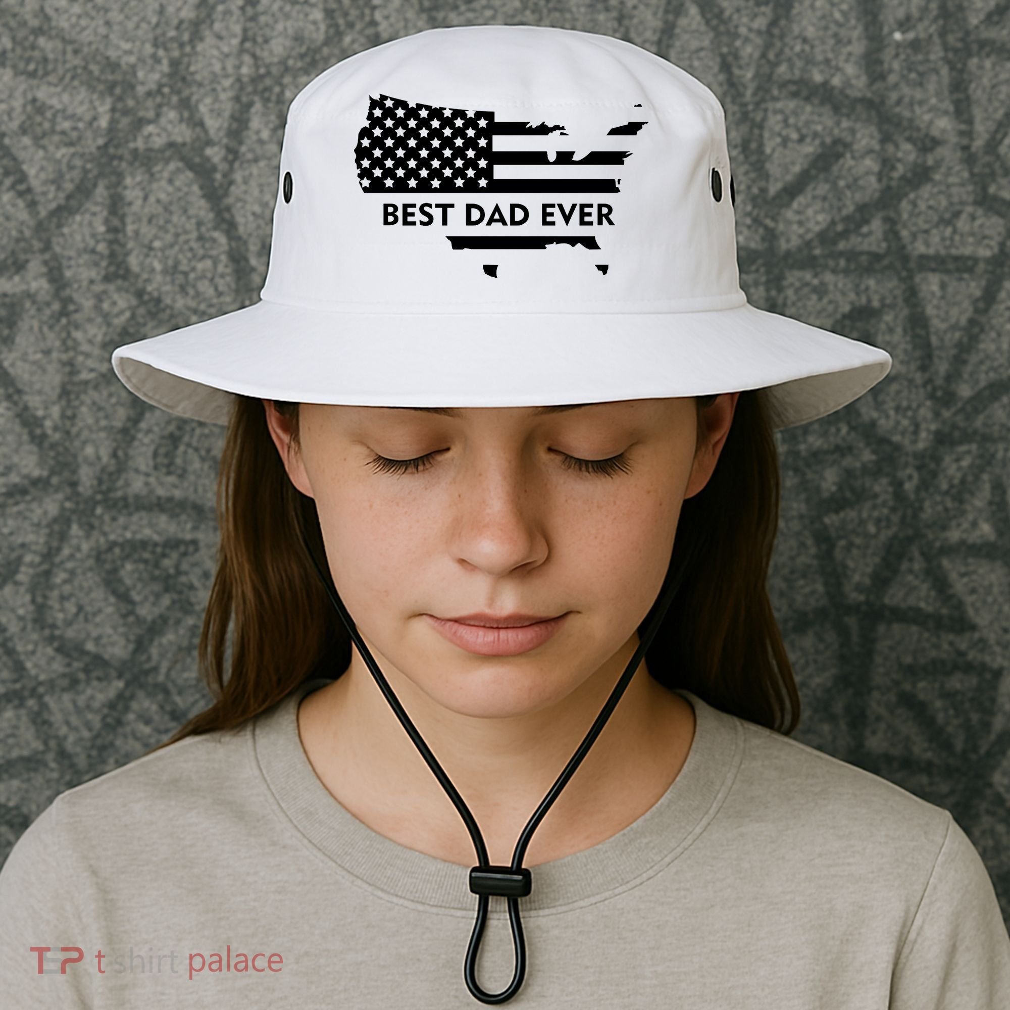 Best Dad Ever Patriot USA Flag Bucket Hat