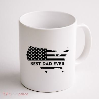 Best Dad Ever Patriot USA Flag Coffee Mug back