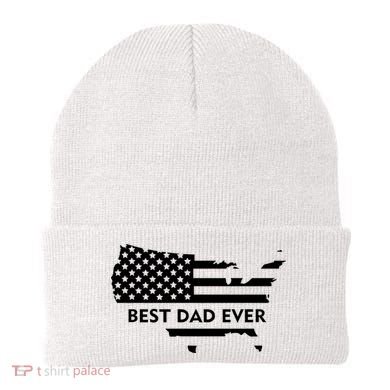 Best Dad Ever Patriot USA Flag Beanie