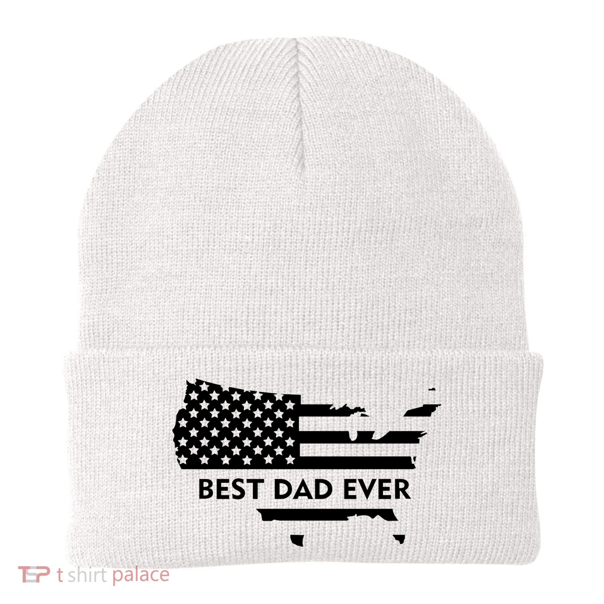 Best Dad Ever Patriot USA Flag Beanie