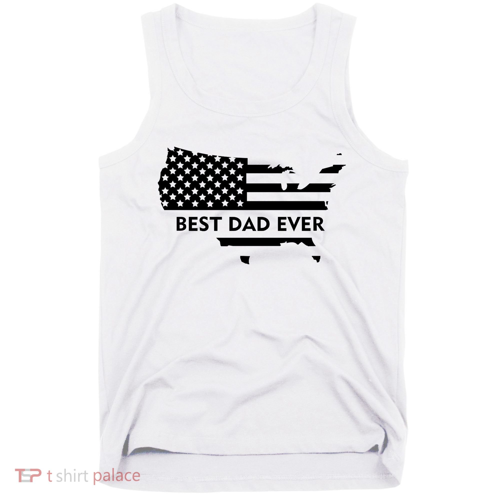 Best Dad Ever Patriot USA Flag Tank Top
