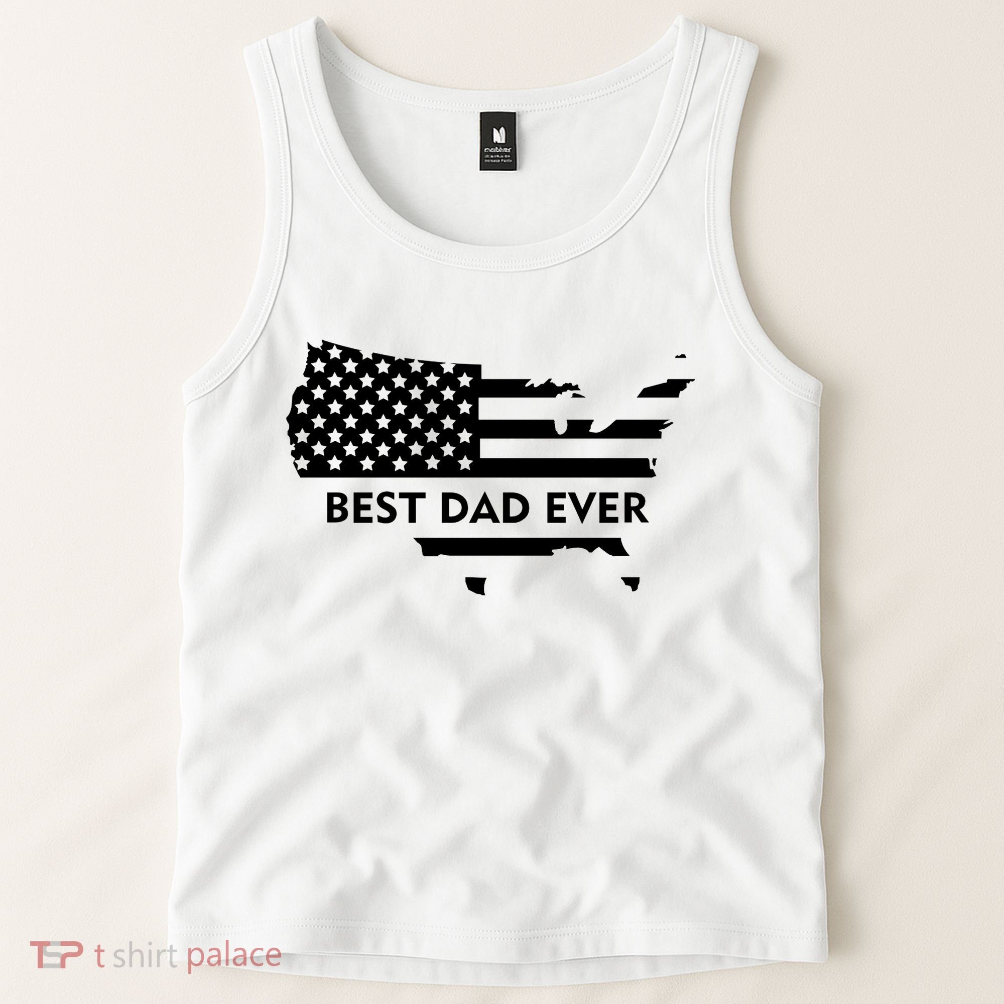 Best Dad Ever Patriot USA Flag Tank Top