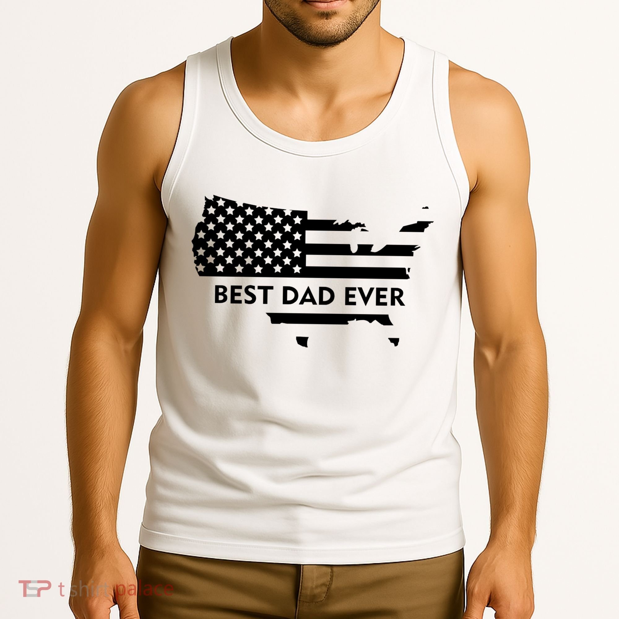 Best Dad Ever Patriot USA Flag Tank Top