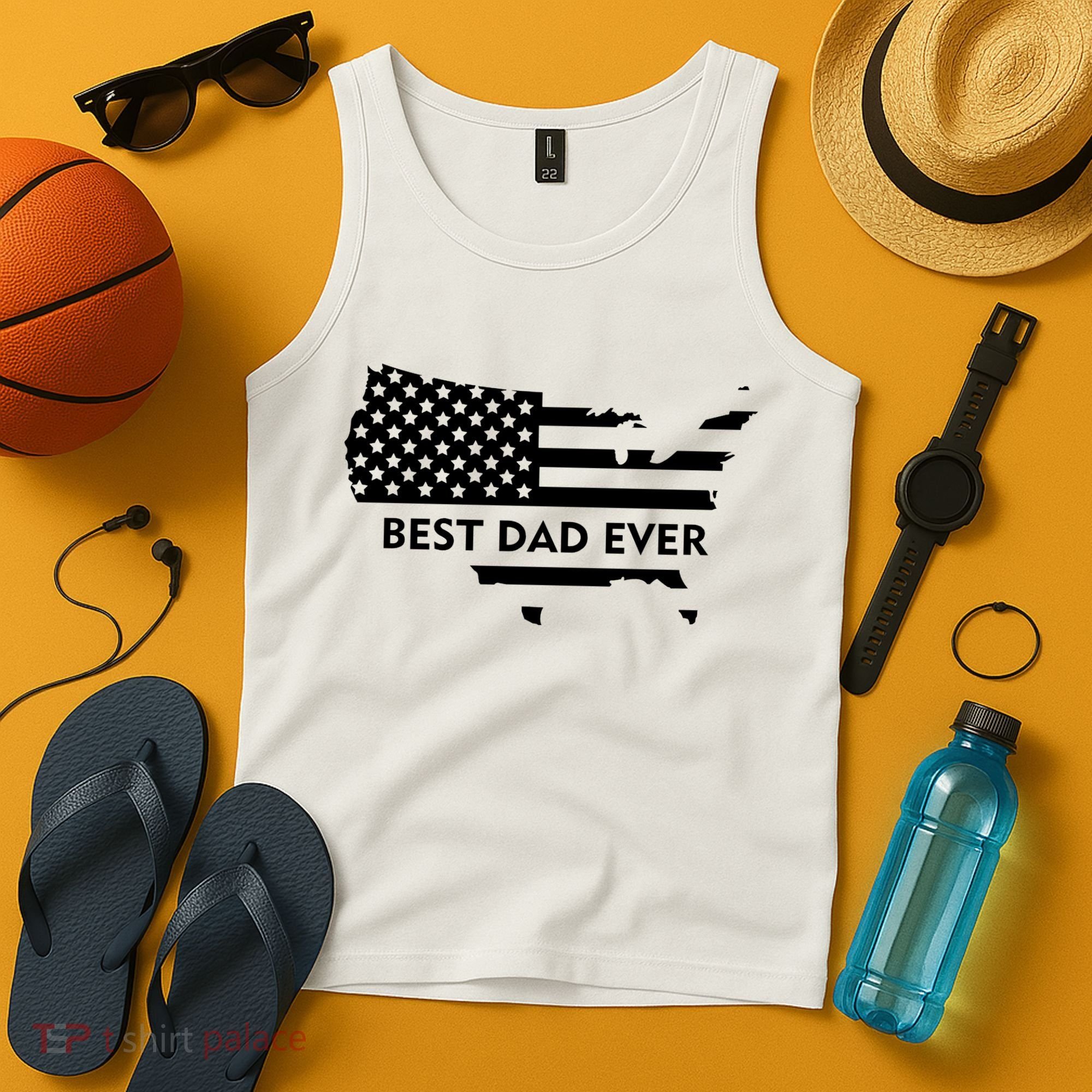 Best Dad Ever Patriot USA Flag Tank Top