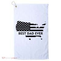 Best Dad Ever Patriot USA Flag Golf Towel thumb 0