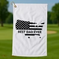 Best Dad Ever Patriot USA Flag Golf Towel thumb 1
