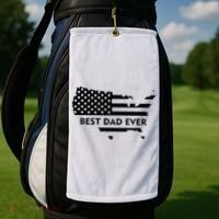 Best Dad Ever Patriot USA Flag Golf Towel thumb 2